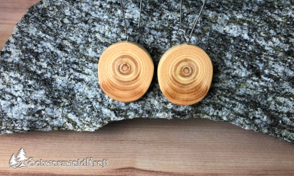Holzschmuck Ohrhänger aus Holz Pur Edelstahl Fichte
