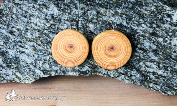 Holzschmuck Ohrhänger aus Holz Pur Edelstahl Kiefer
