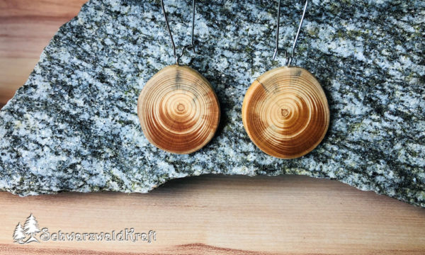 Holzschmuck Ohrhänger aus Holz Pur Edelstahl Tanne