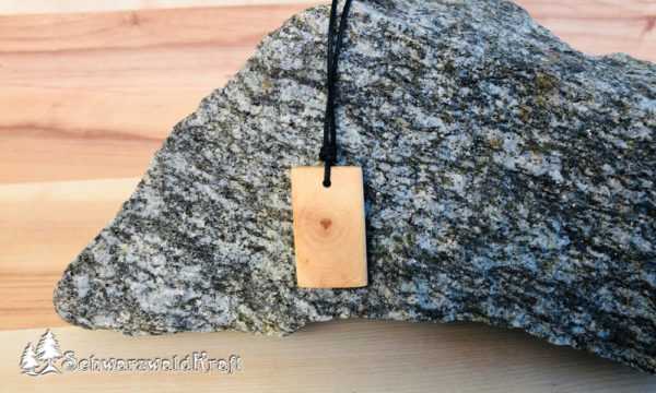 Holzschmuck Halskette mit Holzanhänger Rectangle Erle