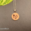 Anhänger Holu und Edelstahl mit Motiv Hirschpaar